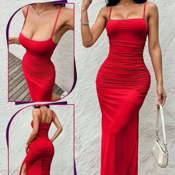 Ruched Bodycon Maxi Dress