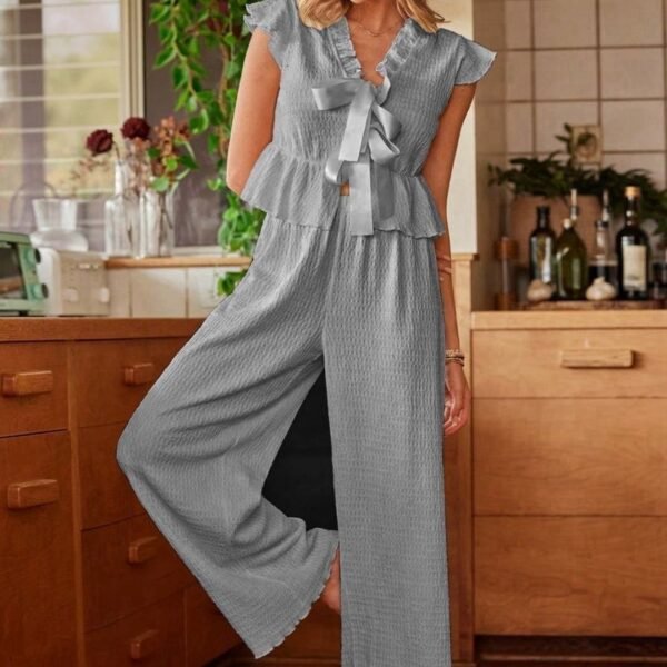 Elegant Plissé Loungewear Set