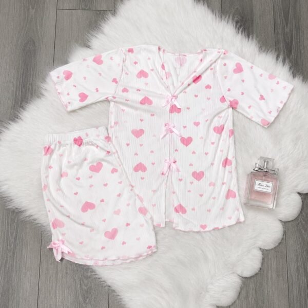 Sweet Romance Heart Print Loungewear Set