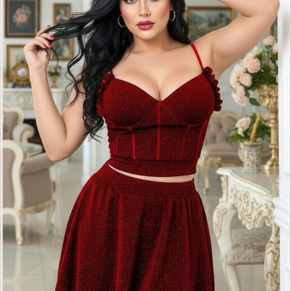 Sparkling Red Two-Piece Co-ord Set