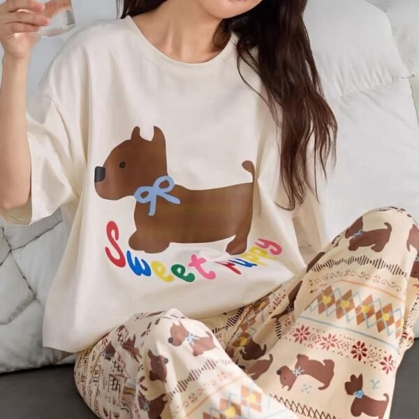 Cute "Sweet Puppy" Oversized Pajama Set