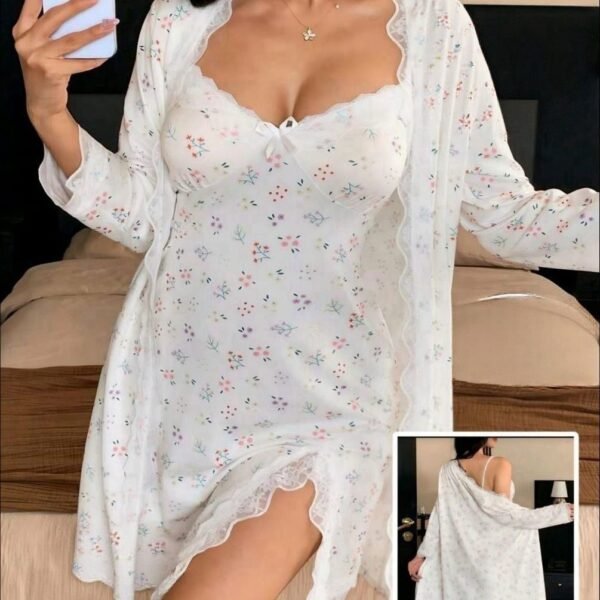 Elegant 2-Piece Floral Nightwear Set