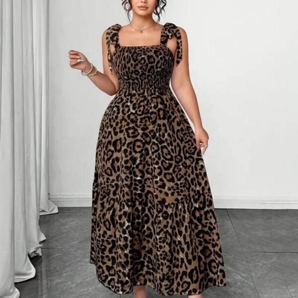 Elegant Leopard Print Maxi Dress