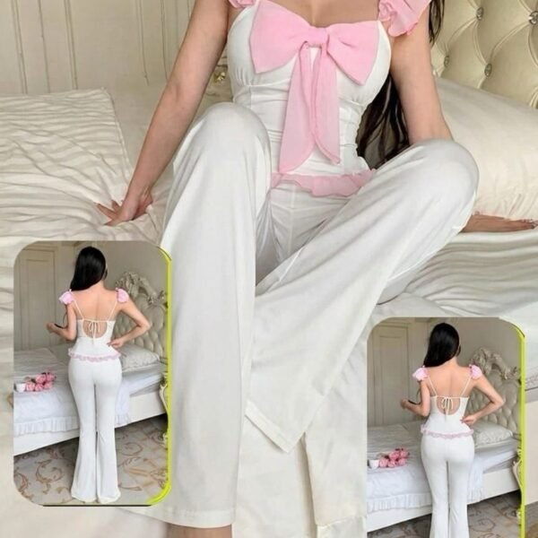 Cozy & Cute: Two-Piece Ruffled Loungewear Set