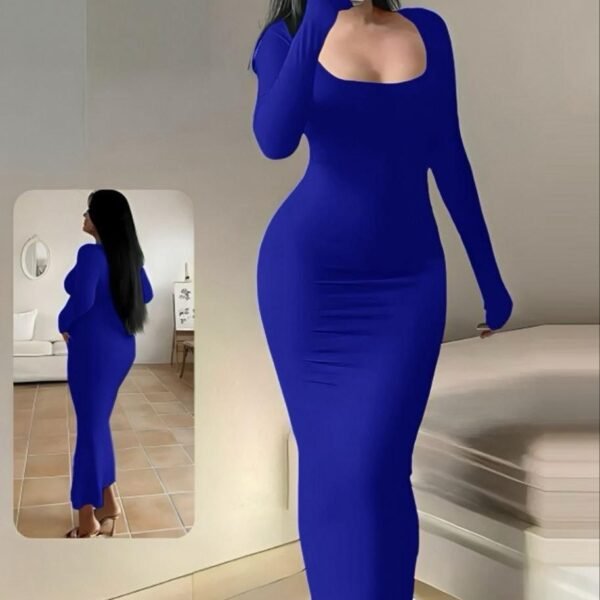 Elegant Scoop-Neck Maxi Dress