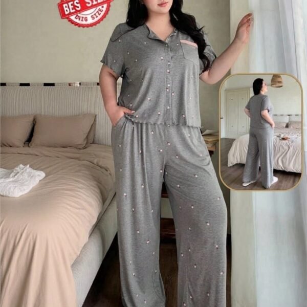 Women's Ultra-Soft Short Sleeve Pajama Set – Plus Size Loungewear