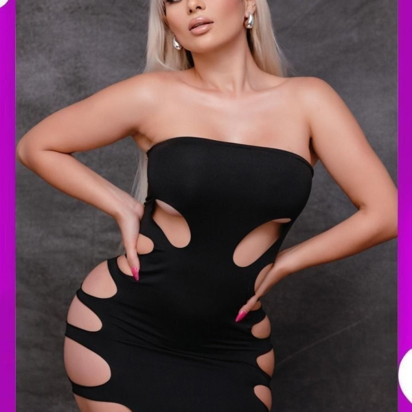 Strapless Cutout Bodycon Mini Dress - Black